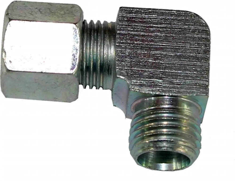 Metal angles and fittings, showing a threaded connection and hexagonal nuts. Part of a gas system, possibly associated with Wolf products.